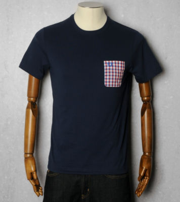 Fred Perry Three Colour Gingham Trim T-Shirt - Exclusive