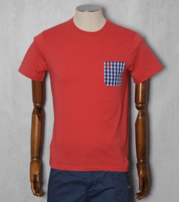 Fred Perry 3 Colour Gingham Pocket T- Shirt - Exclusive