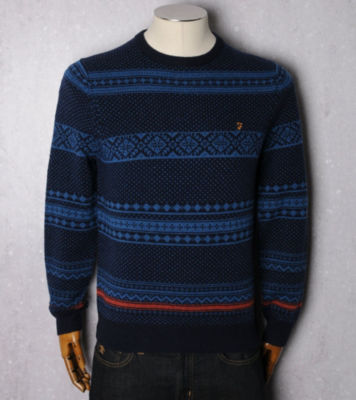 Farah Vintage Winston Fair Isle Crew Knit
