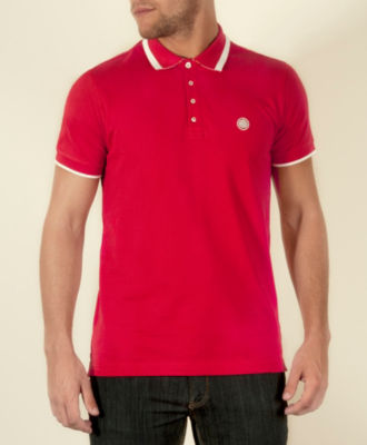 Pretty Green Stripe Collar Polo Shirt