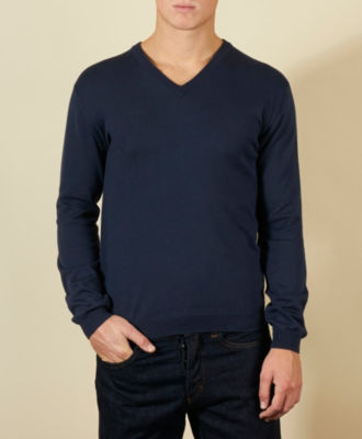 Aquascutum Check Panel V Neck Knit