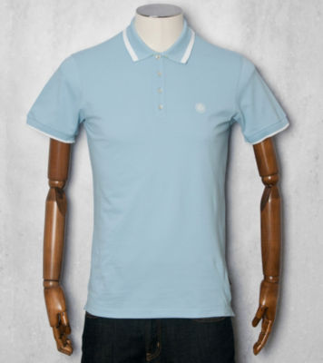 Pretty Green Stripe Collar Polo Shirt
