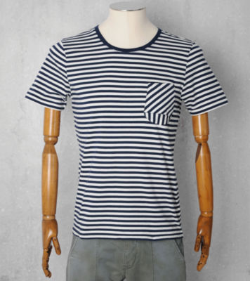 Denham Barnum Stripe Crew T- Shirt