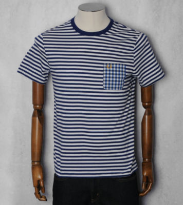 Fred Perry Striped Gingham Pocket T-Shirt