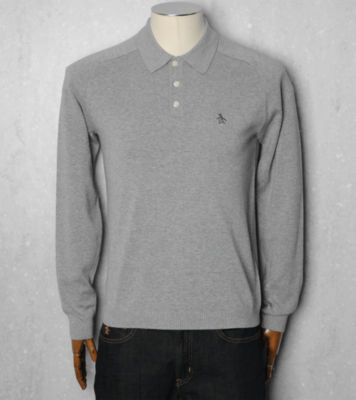 Original Penguin Long Sleeve Knitted Polo Shirt