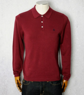 Original Penguin Long Sleeve Knitted Polo Shirt - Exclusive