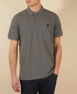 Pique Polo Shirt Grey Marl