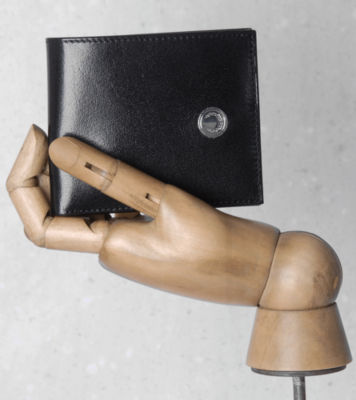 Leather Bill Fold Wallet Black