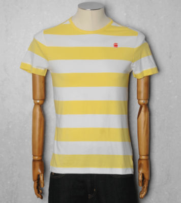 Hutch Stripe T- Shirt Lemon/White